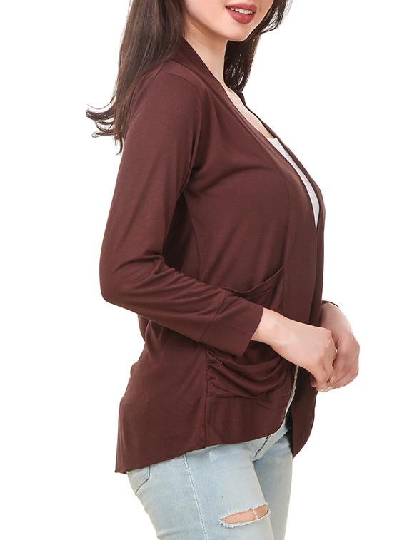 brown viscose casual shrug - 14649733 - Zoom Image - 2