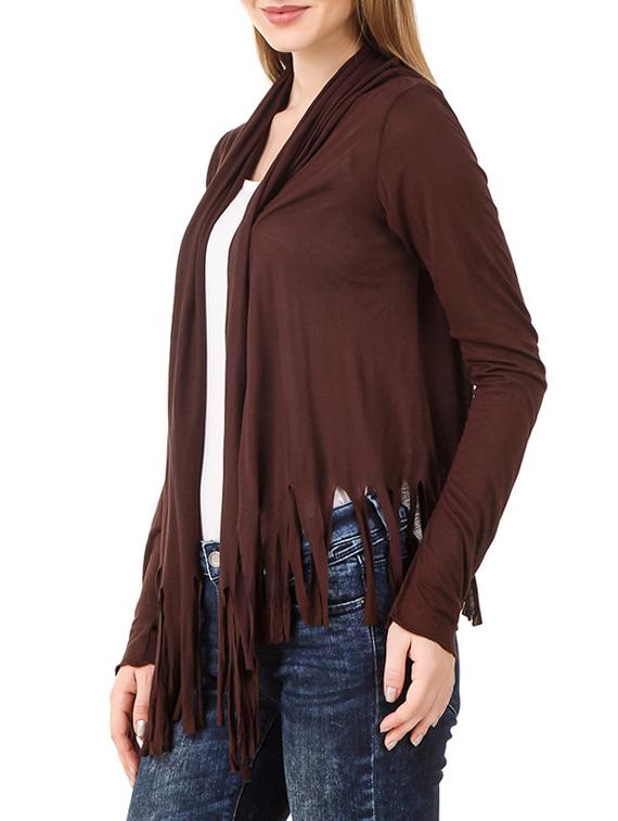 brown viscose casual shrug - 14649737 - Zoom Image - 2