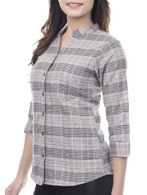 grey cotton check shirt - 14650485 - Standard Image - 2