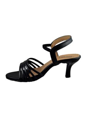 black faux leather back strap sandals - 14651121 - Standard Image - 2
