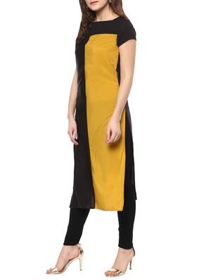 Color block straight kurta - 14651455 - Standard Image - 2