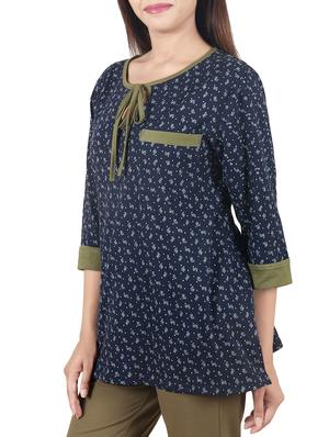 navy blue cotton top - 14651473 - Standard Image - 2