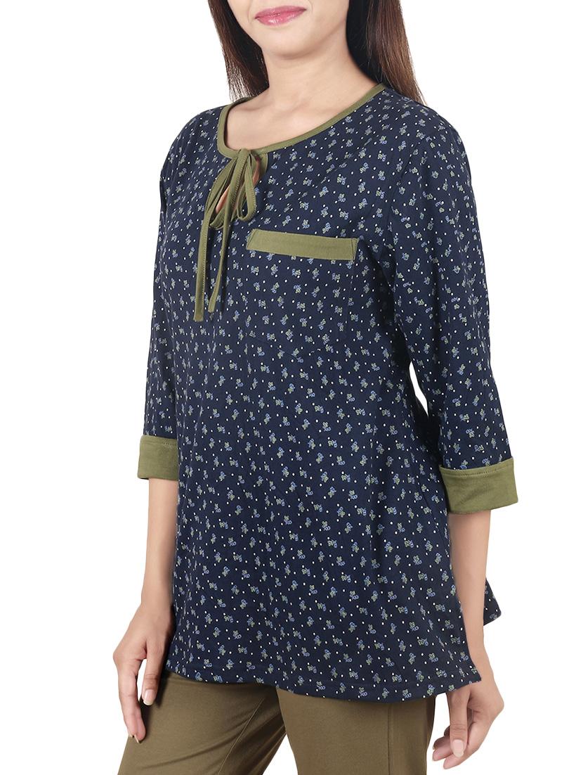 navy blue cotton top - 14651473 - Zoom Image - 2