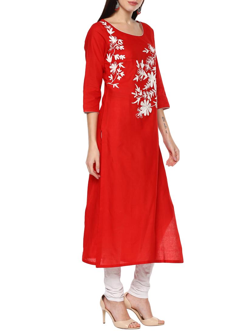 Embroidered straight kurta - 14658690 - Zoom Image - 2