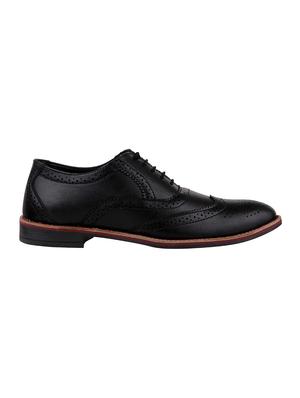 black leatherette lace-up brouge - 14658843 - Standard Image - 2