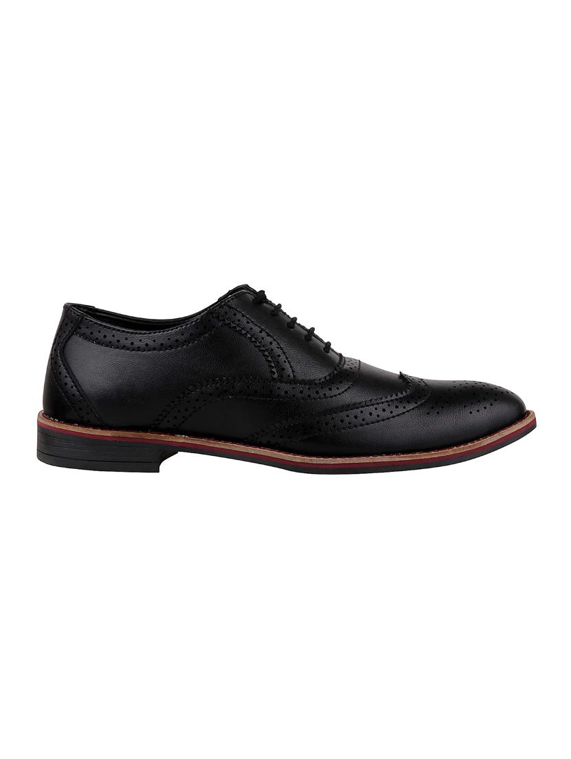 black leatherette lace-up brouge - 14658843 - Zoom Image - 2