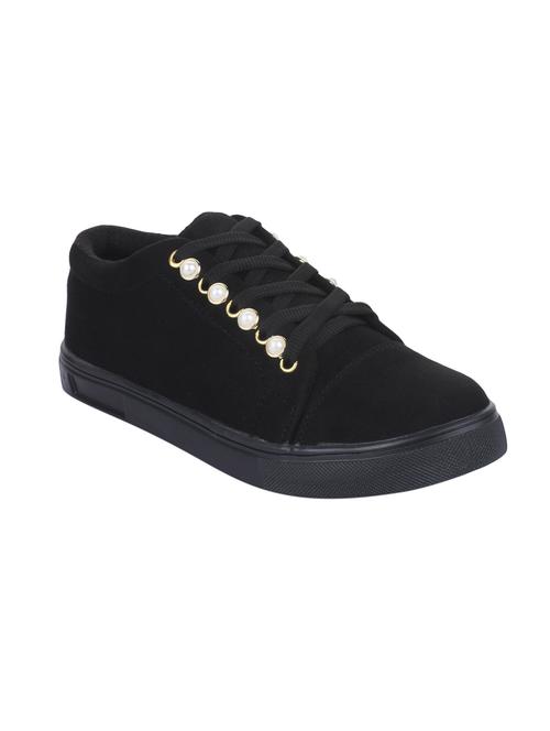 black suede laceup sneakers - 14664825 - Standard Image - 1
