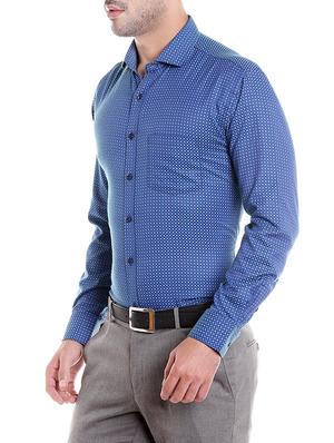 blue polyester formal shirt - 14666378 - Standard Image - 2