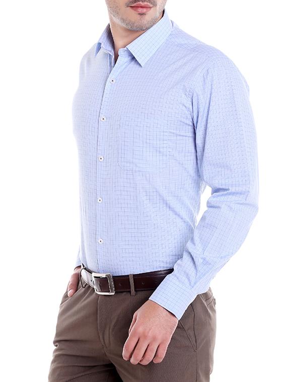 blue cotton formal shirt - 14666389 - Zoom Image - 2