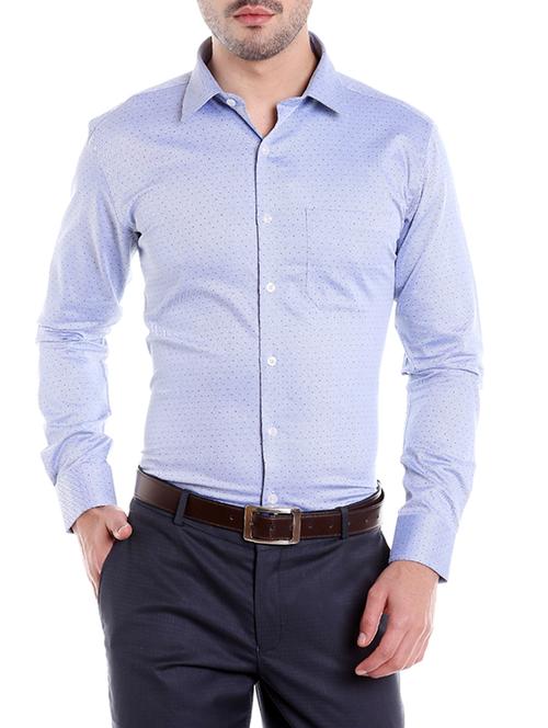 blue cotton formal shirt - 14666405 - Standard Image - 1