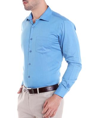 blue cotton formal shirt - 14666430 - Standard Image - 2