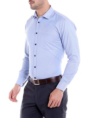 light blue polyester formal shirt - 14666446 - Standard Image - 2
