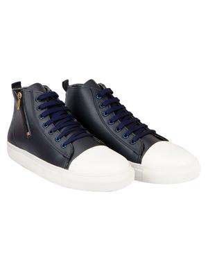 blue leatherette lace up sneaker - 14670213 - Standard Image - 2