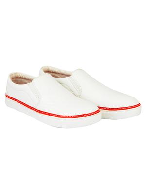 white leatherette casual slipon - 14670224 - Standard Image - 2