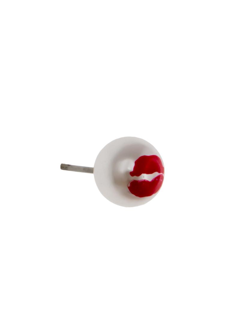 white metal studs earrings - 14671892 - Zoom Image - 2