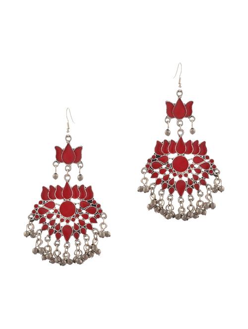 red metal chandballi earrings - 14675038 - Very Small Image - 1