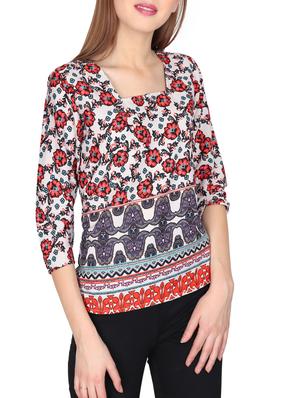 red casual printed top - 14676916 - Standard Image - 2