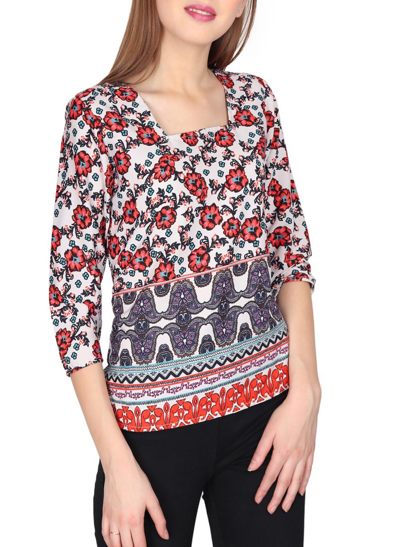 red casual printed top - 14676916 - Zoom Image - 2