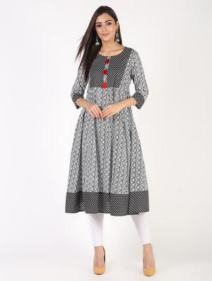 flared kurta with tassels - 14679327 - Standard Image - 2