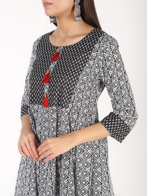 flared kurta with tassels - 14679327 - Standard Image - 5