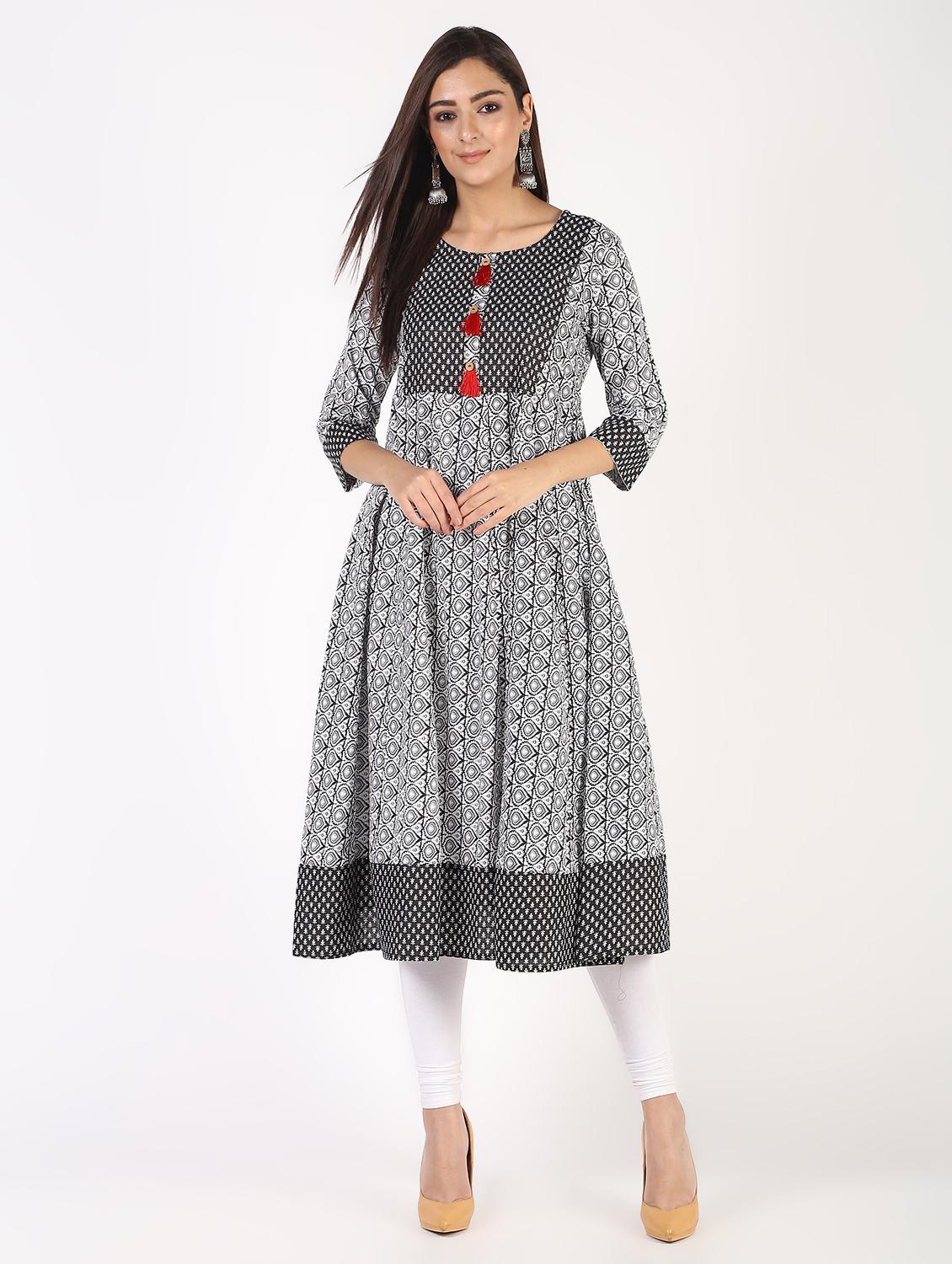 flared kurta with tassels - 14679327 - Zoom Image - 2