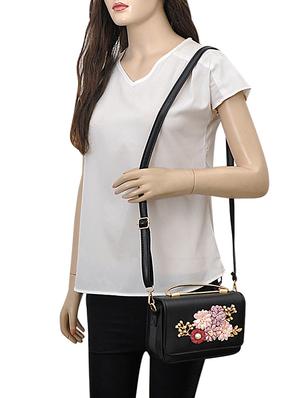 black leatherette sling bag - 14680711 - Standard Image - 5