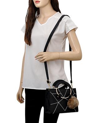 black leatherette handbag - 14680715 - Standard Image - 5
