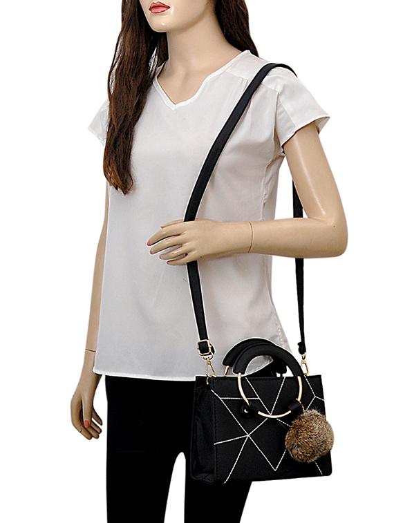 black leatherette handbag - 14680715 - Zoom Image - 5