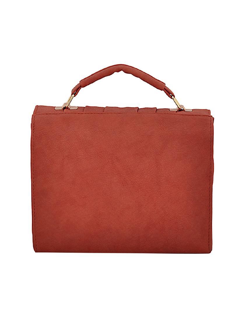 brown leatherette messenger sling bag - 14680729 - Zoom Image - 2