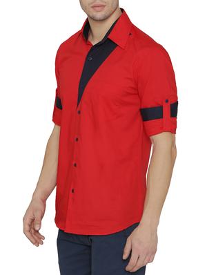 red cotton casual shirt - 14683077 - Standard Image - 2