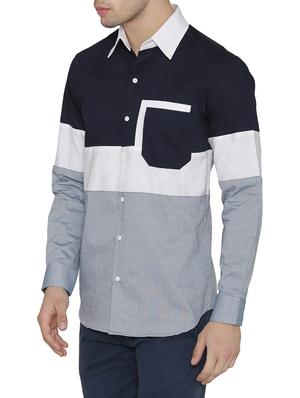 blue cotton casual shirt - 14683079 - Standard Image - 2