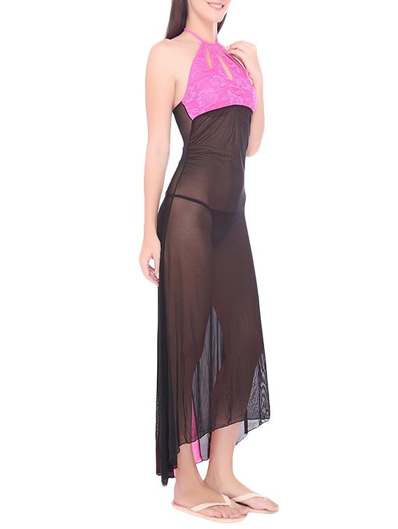 black solid nighty - 14693605 - Zoom Image - 2