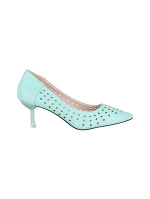 green faux leather slip on pumps - 14693696 - Standard Image - 2