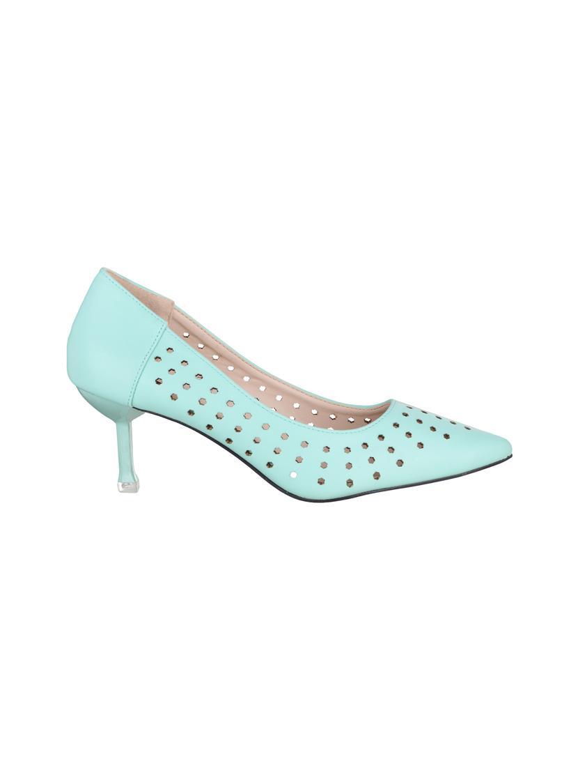green faux leather slip on pumps - 14693696 - Zoom Image - 2