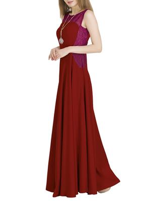 laced panel flared gown - 14701052 - Standard Image - 2