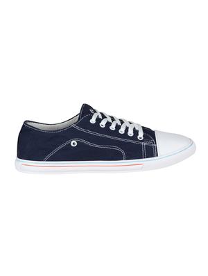 navy canvas lace up sneaker - 14709939 - Standard Image - 2