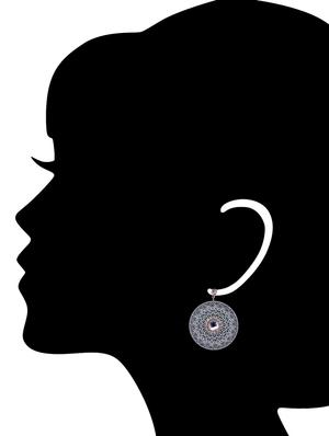 white metal drop earring - 14715451 - Standard Image - 2