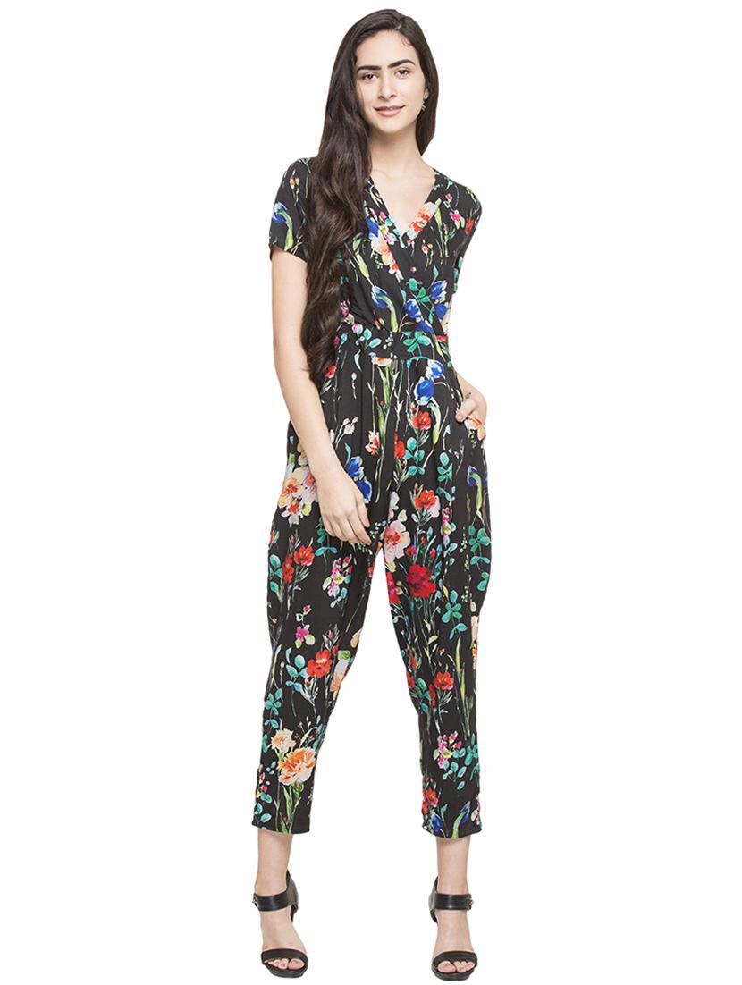 green printed full leg jumpsuit - 14719797 - Zoom Image - 2