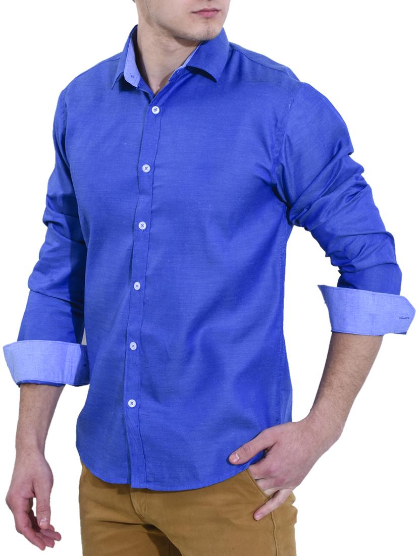 dark blue cotton casual shirt - 14720474 - Zoom Image - 2