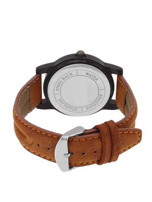 jack klein stylish black dial brown strap elegant analog watch for men - 14724170 - Standard Image - 2