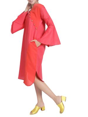pink linen shift dress - 14730488 - Standard Image - 2