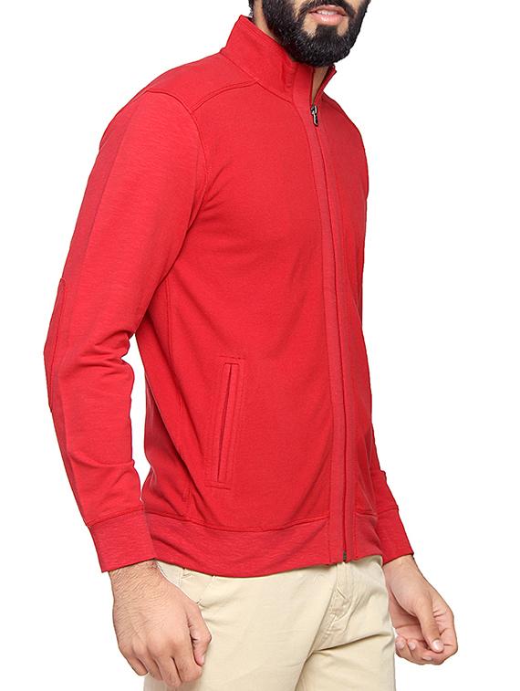 red cotton casual jacket - 14731951 - Zoom Image - 2