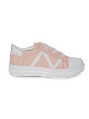 orange faux leather laceup sneakers - 14732108 - Standard Image - 2