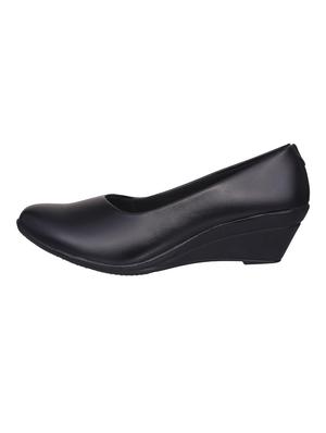 black faux leather slip on formal shoes - 14735534 - Standard Image - 2