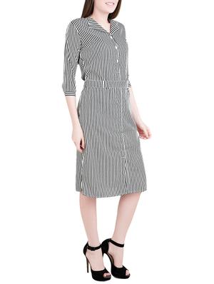 tie back striped belted dress - 14740314 - Standard Image - 2