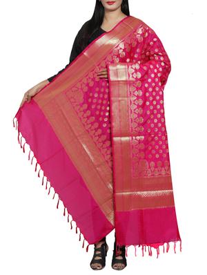 pink art silk banarasi dupatta - 14740421 - Standard Image - 2