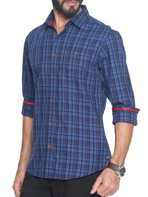 blue cotton casual shirt - 14742738 - Standard Image - 2