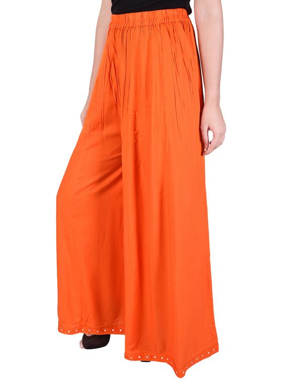orange viscose palazzos - 14742806 - Zoom Image - 2