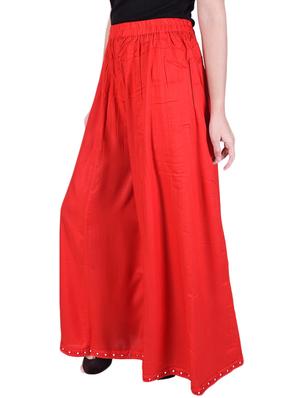red rayon palazzos - 14742807 - Standard Image - 2
