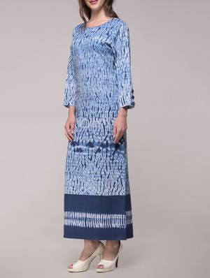 simply kitsch blue cotton shibori a-line dress - 14745290 - Standard Image - 2